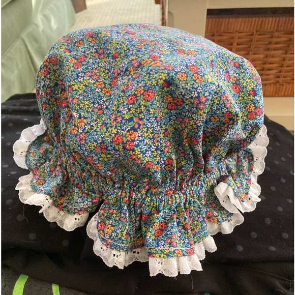 Other - Prairie Night Cap Child/Adult Sleeping Bonnet White Eyelet Trim Elastic Band